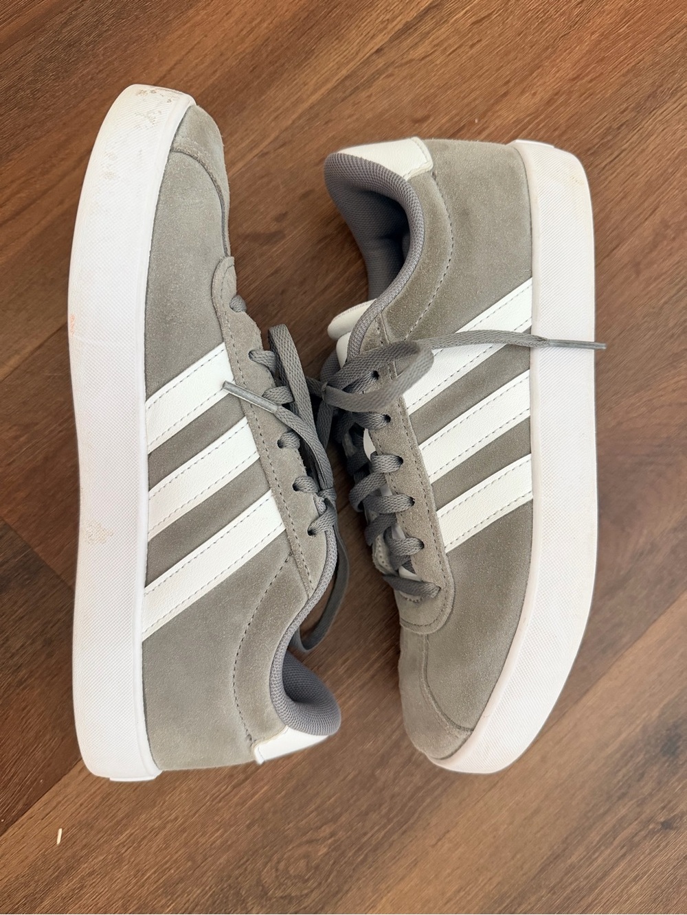Adidas Kids White and Gray Athletic Sneaker